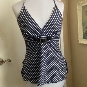 PAPAYA SIZE -S-NAVY & WHITE STRIPED